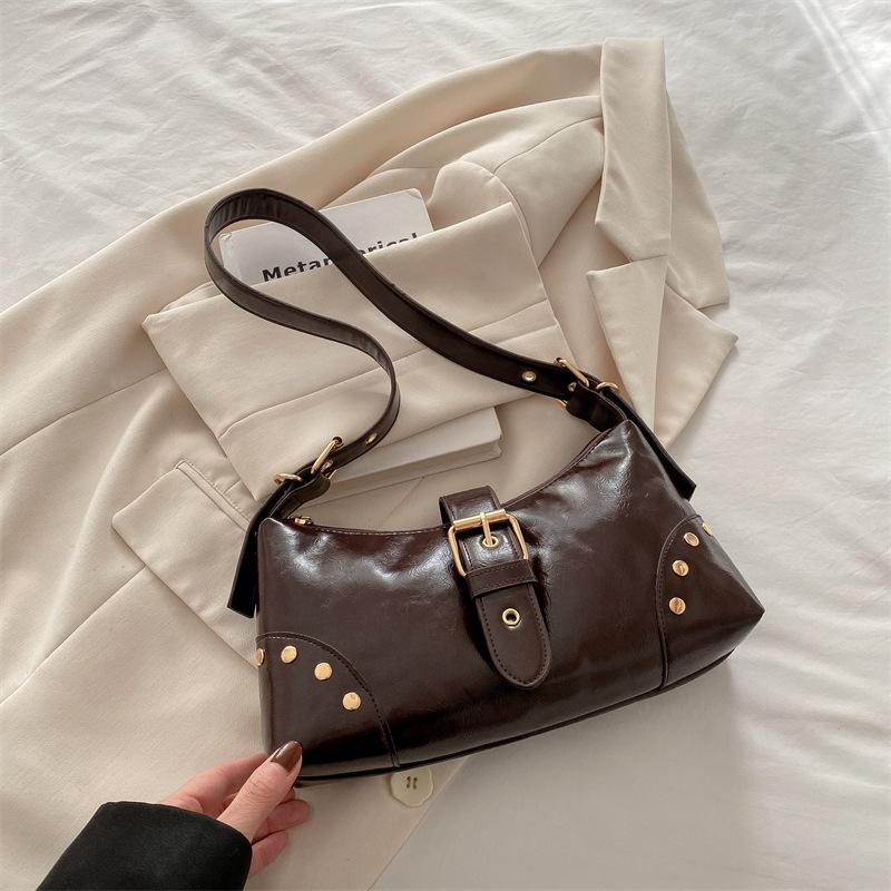 

Simple retro underarm bag 2025 new fashion trend casual shoulder bag Internet celebrity texture messenger women s bag