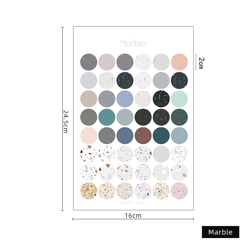 1 Sheets Retro Diary Decoration Sticker Stationery Morandi Postmark Dot Sticker Diy Journal Planner