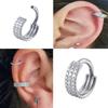 Stainless Stee Piercing Hinged Segment Hoops CZ Stone Nose Rings Ear Cartilage Tragus Helix Earrings Piercing Body Jewelry