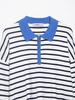European & American Striped Zipper Knit Polo Shirt