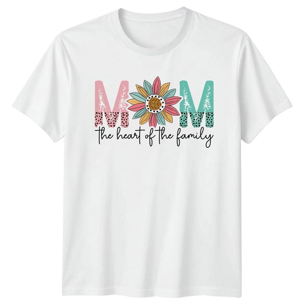 Floral Mom The Heart Of The Family Mothers Day Gift TShirt S
