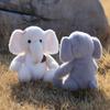 Cute Gray Beige Elephant Cartoon Plush Toy Doll For Birthday Decor