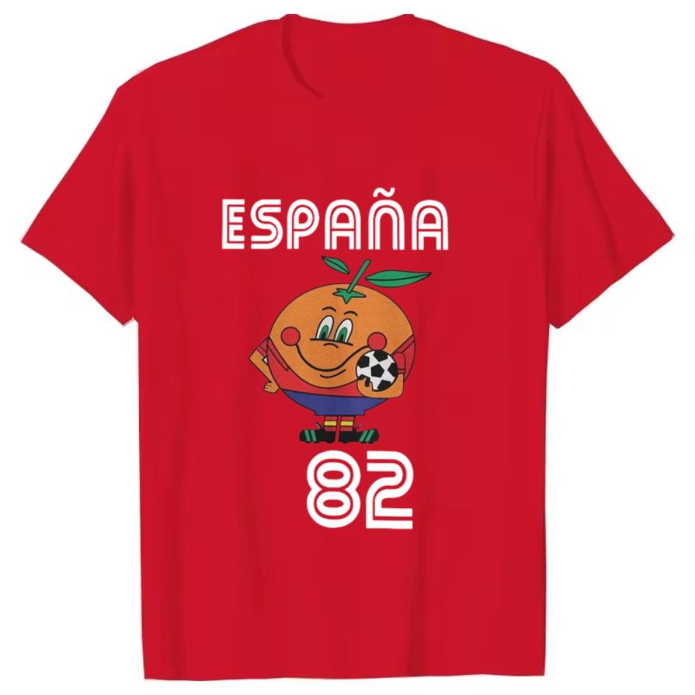 Casual Naranjito T Shirt Men Women's T-Shirt Crewneck Espana 82 Spain Mascot 1982 Soccer Football Tee Shirt Clothing Plus Size