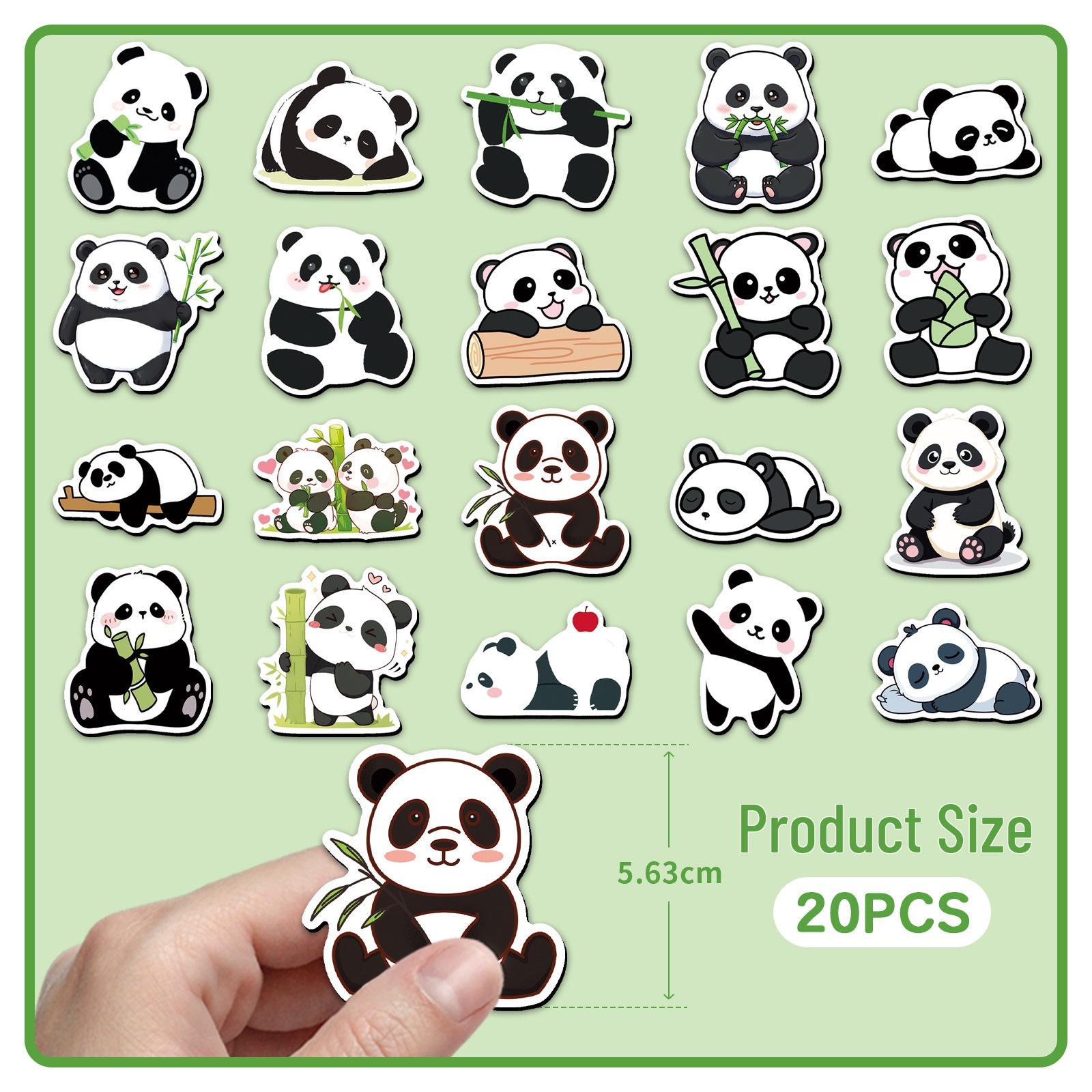 20 Cute Panda Refrigerator Magnets - Waterproof, Creative Cartoon Animal Designs 5.5-8.5 CM