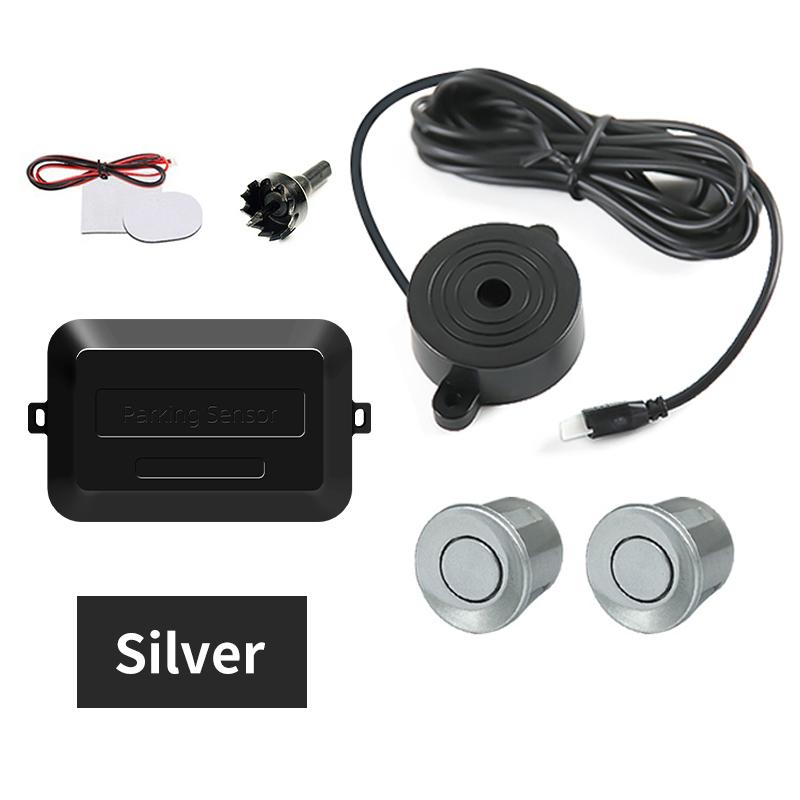 Hippcron Car Parking Sensor Kit 2 Sensors 22mm LED Screen Reverse Radar Sound Alert Indicator System 8 Colors
