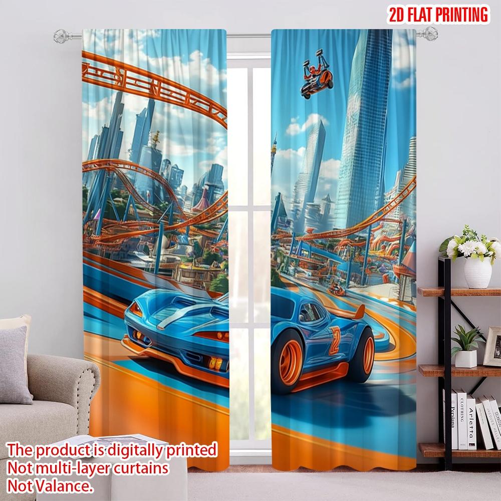 

2 шт. Шторы для окон Горячие гонки Вечеринка 100% полиэстер, Без электричества Универсальные для домашнего декора 52.50 × 116.00 cm 2 pcs