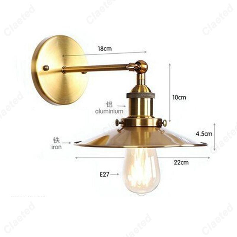 LED Minimalist Retro Gold E27 Wall Lamp Bedroom Bedside Lamp Home Dining Hall Corridor Staircase Decoration Lighting Fixture