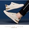 2024 New Shoes for Men Genuine Leather Casual Shoes Fashion Flat Skateboard Shoes Lace-up Sneaker