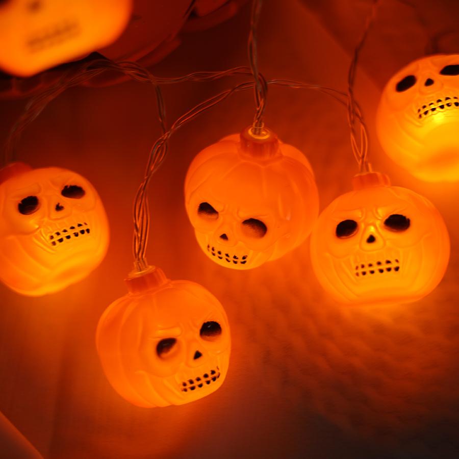 Halloween Pumpkin Lantern String LED Small Colorful Lantern Garden Bar Ghost House Shopping Mall Courtyard Decorative Lamp