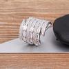 Nidin Luxury Zircon Open Multilayer Rings For Women Crystal Gold Plated Charm Adjustable Wedding Valentine's Day Jewelry Gift