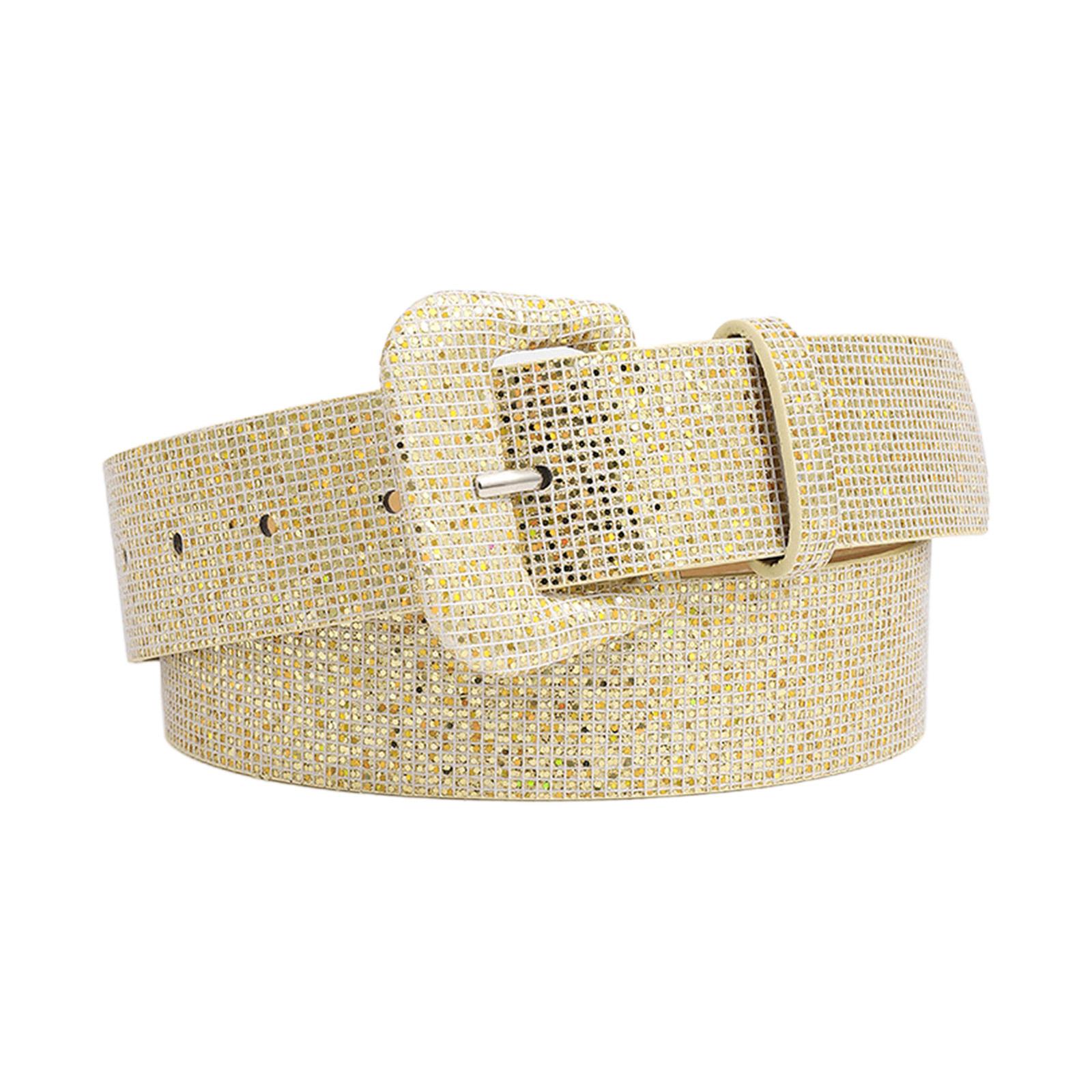 

Яркий блестящий женский поясной ремень, поясная цепочка, роскошный сладкий пояс, ремни с регулируемой пряжкой и блестками C