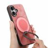 For iPhone 17 Phone Case with Rotating Kickstand Stress Relief Retro Leather Back Cover