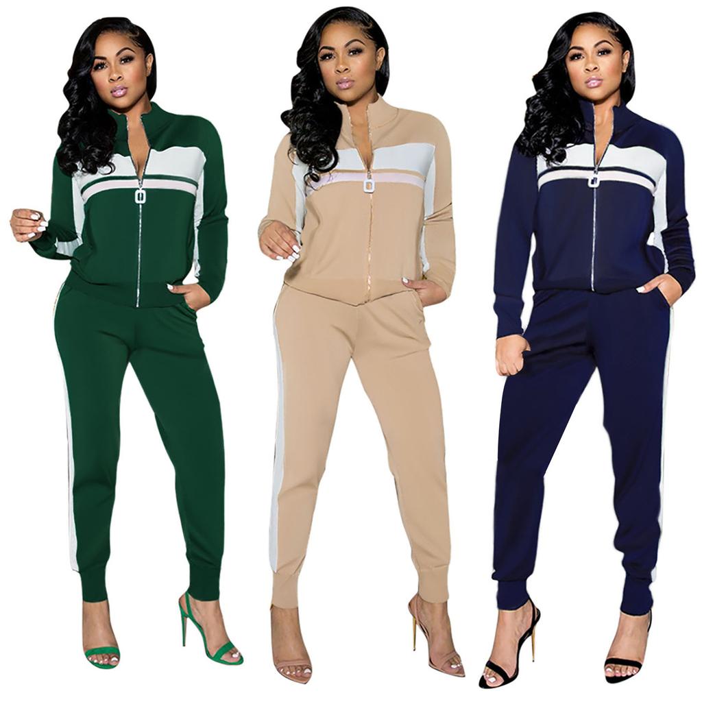 2шт женский однотонный спортивный костюм толстовка длинные брюки ...