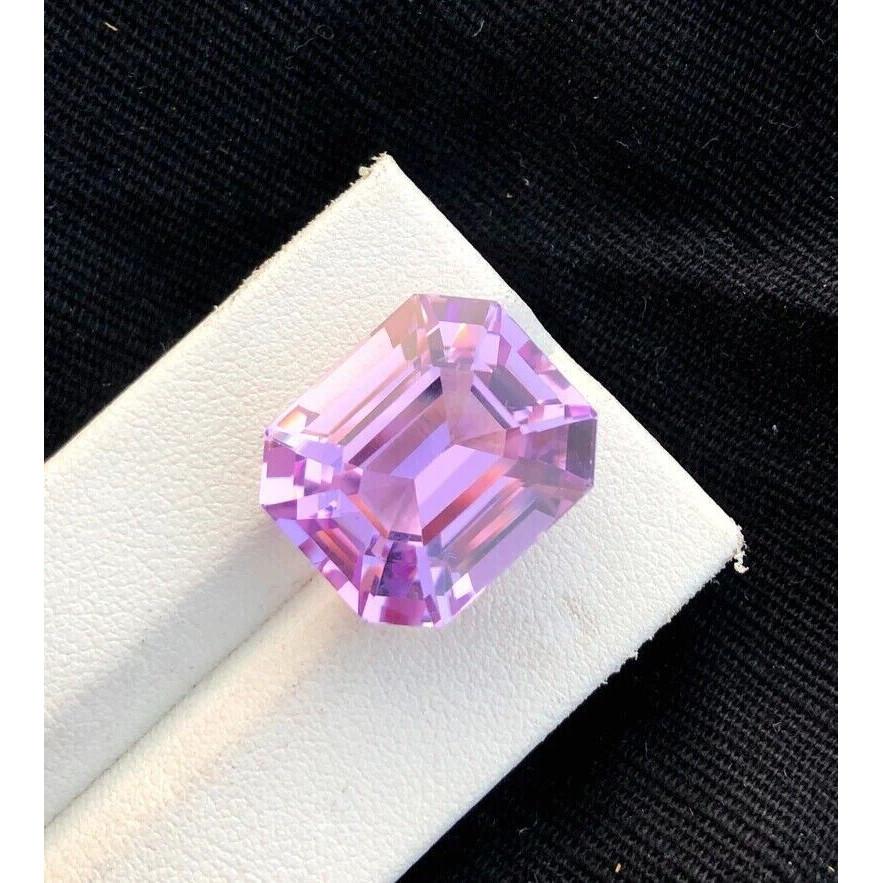 7 Cts Natural Pink Kunzite Certified Asscher Cut Kunzite Loose Gemstone