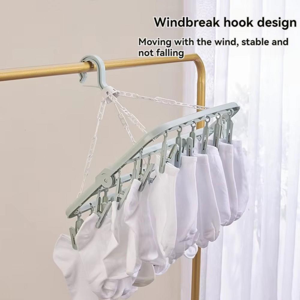 Wäschetrockner mit 32 Klammern und tropffestem, faltbarem Hängeregal