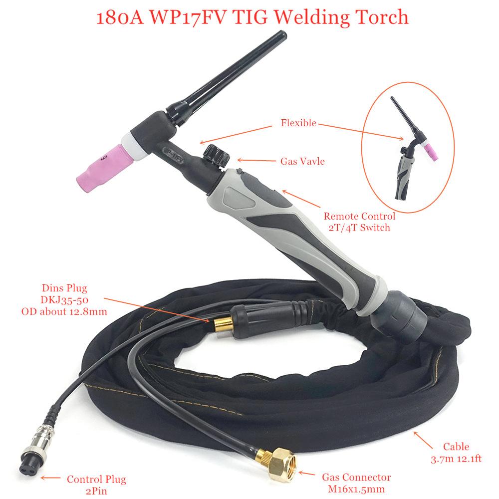 Buy WP17FV GTAW Gas Tungsten Arc Welding Torch air Cooled WP17 Flexible  Head Gas Valve TIG Welding Torch at affordable prices — free shipping, real  reviews with photos — Joom