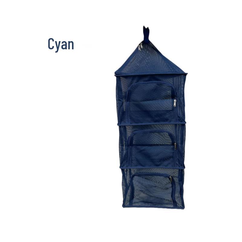 Four-Layer Outdoor Folding Drying Rack for Cutlery, Fruit, and Vegetables with Mosquito-Proof Hanging Net