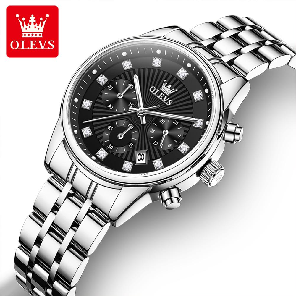 New Business Womens Watches Luxury Leather Chronograph Quartz Watch for Ladies Fashion Wristwatch Relogio Mujer