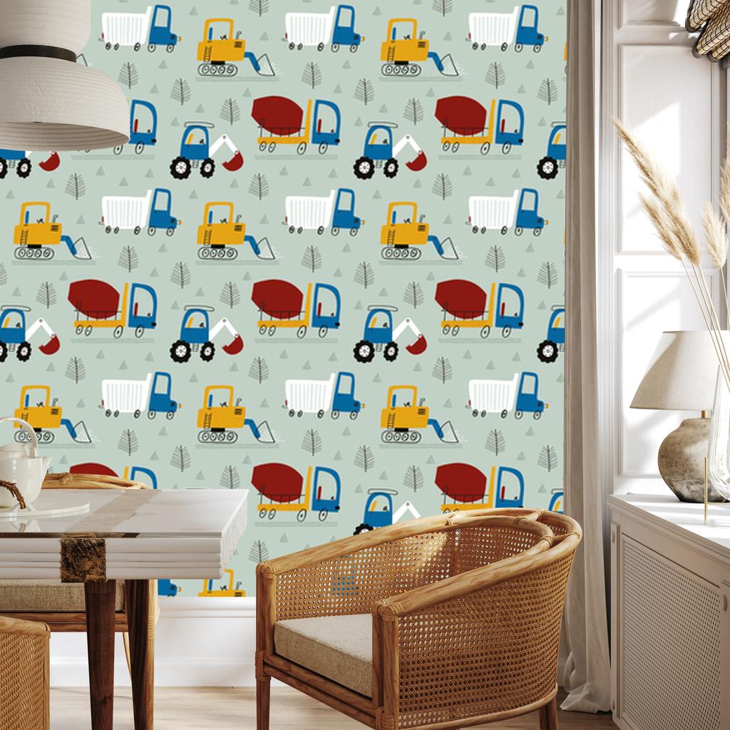 Machines with Trees Wallpaper for Living Room and Bedroom 50x1000