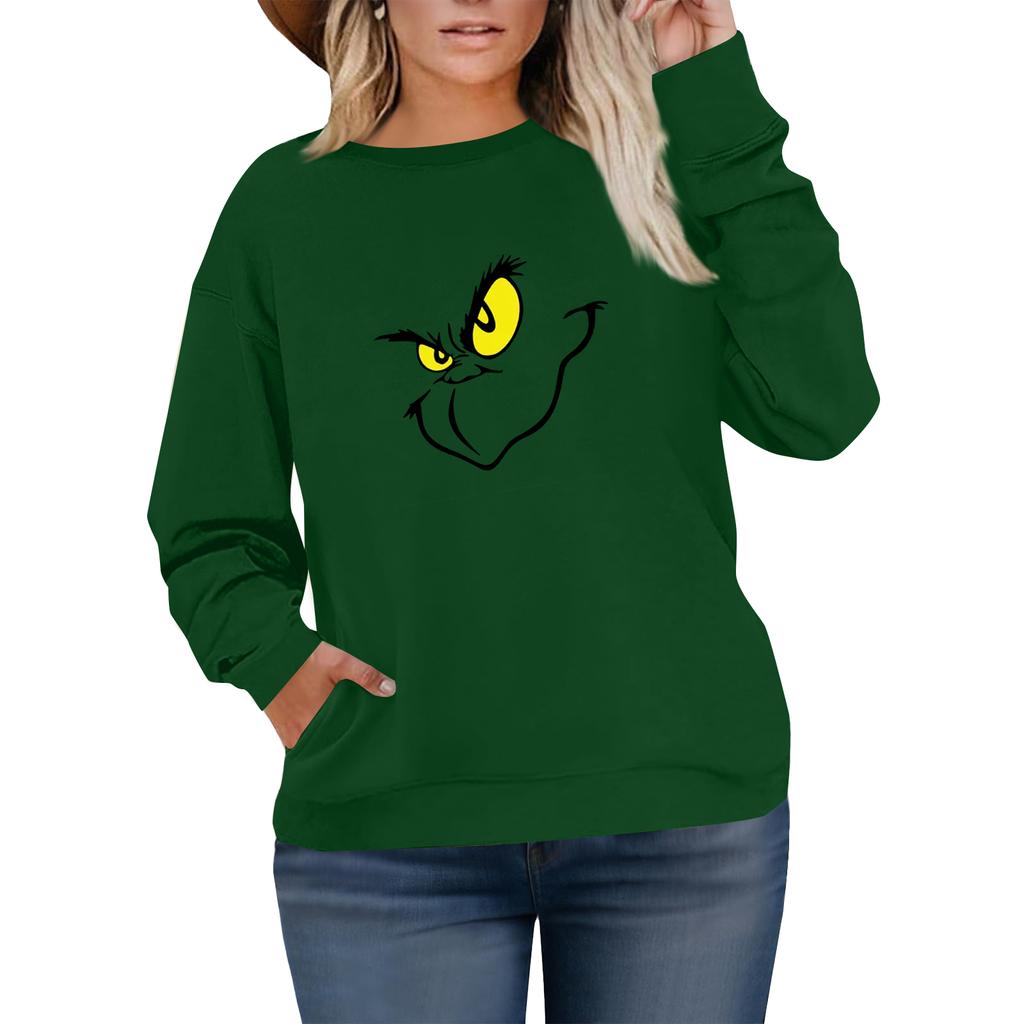 Women's Fashionable Casual Plus-Size Long Sleeve Pullover Printed Sweatshirt