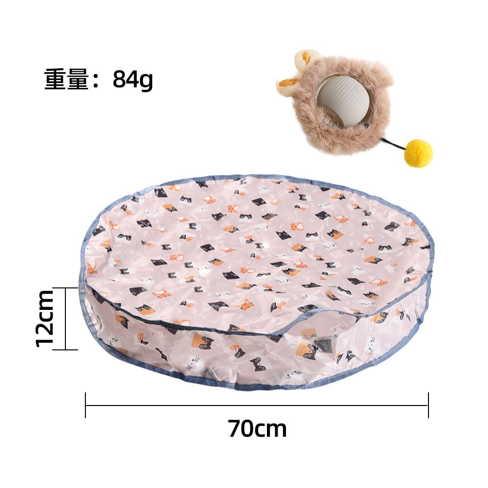 Electric Cat Ball Automatic Cat Toy for Cats and 3 Speed and Includes Bird Sounds and Flashing LED Helps Relieve Stimulates Hunting Instincts Toy,