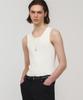 MOONSUN Unisex, Basic Ribbed Sleeveless / White