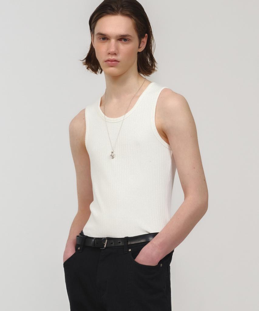 MOONSUN Unisex, Basic Ribbed Sleeveless / White