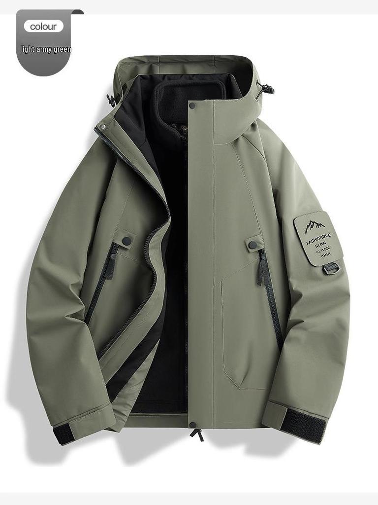 Unisex 3-in-1 Windproof Waterproof Hiking Jacket with Detachable Liner for Autumn/Winter