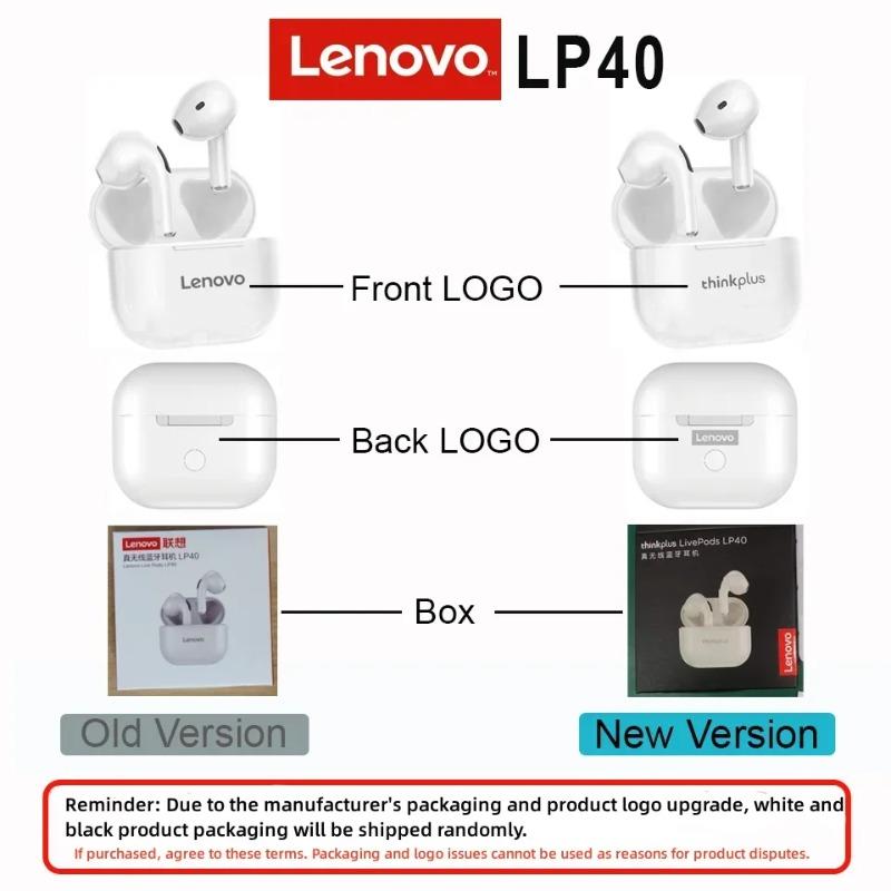 Lenovo LP40 wireless headphones, TWS Bluetooth Earphones Touch Control Sport Headset Stereo Earbuds For Phone Android
