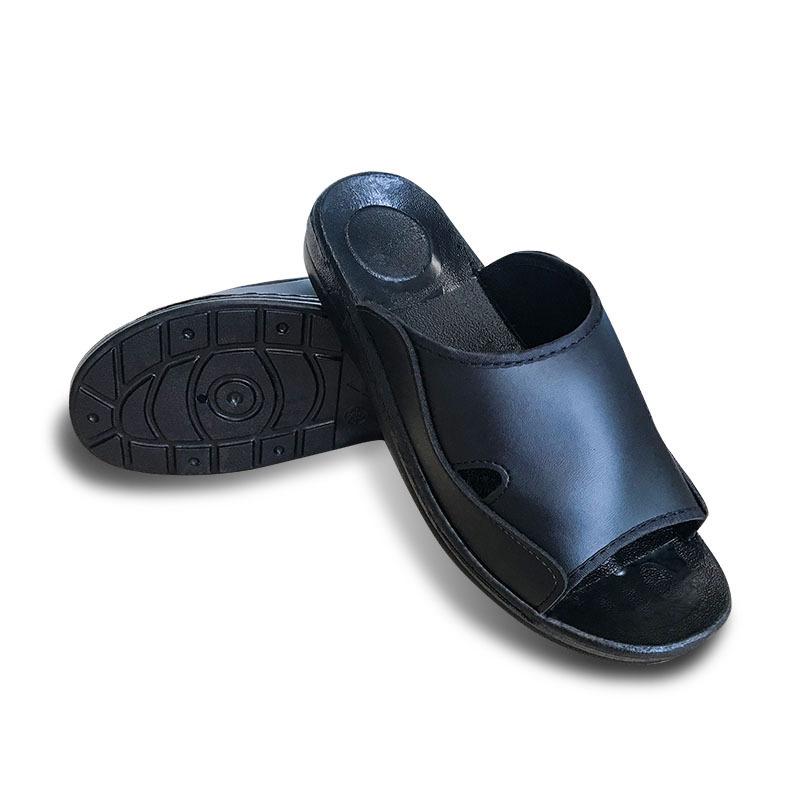 Unisex Anti-static Black Slippers: Thickened Breathable Soft Sole, Dust-free, Non-slip, Wear-resistant. Size 42