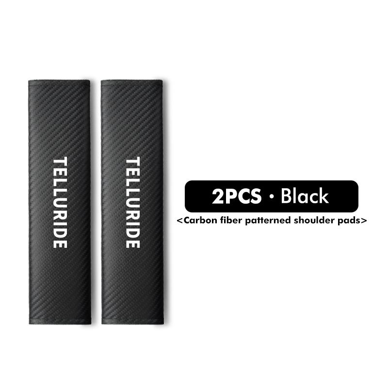 Carbon Fiber Car Seat Belts Cover Shoulder Protect Pad For KIA Soul Stonic Picanto Proceed Sorento Cerato Sedona EG4