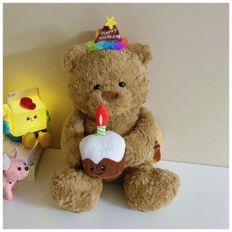 Fashion Cake Plush Teddy Bear Bag With Inner Phone Pocket For Casual Outings
