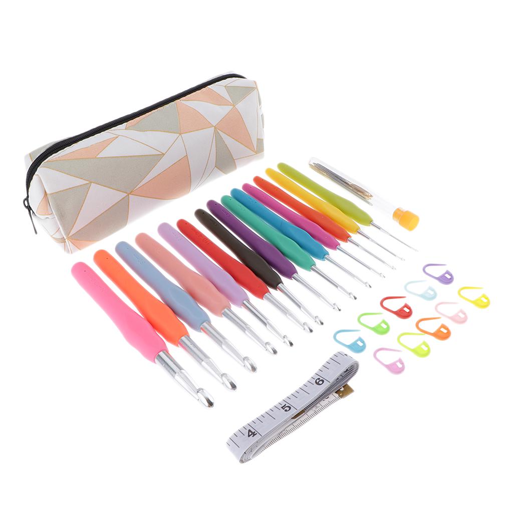 Купити Crochet Hooks Kit 14pcs Knitting Hook and 10 Locking Marker Orange Joom
