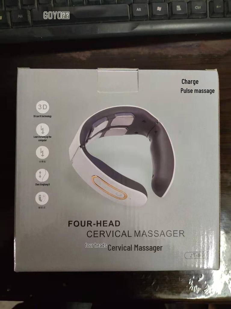 Four-Head Smart Cervical Massager with Hot Compress and Voice Control