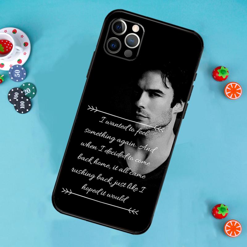 Damon Salvatore Vampire Diaries Phone Case For iPhone 17 Air 16 15 14 13 11 12 Pro Max 13 12 mini 15 16 Plus 16e Cover Funda
