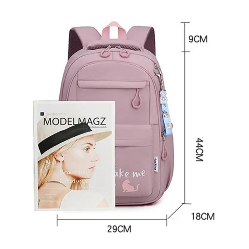 Školní batoh Fengdong Kawaii pro dívky roztomilý školní tašky Vodotěsná taška na knihy Velká cestovní taška přes rameno pro mládež