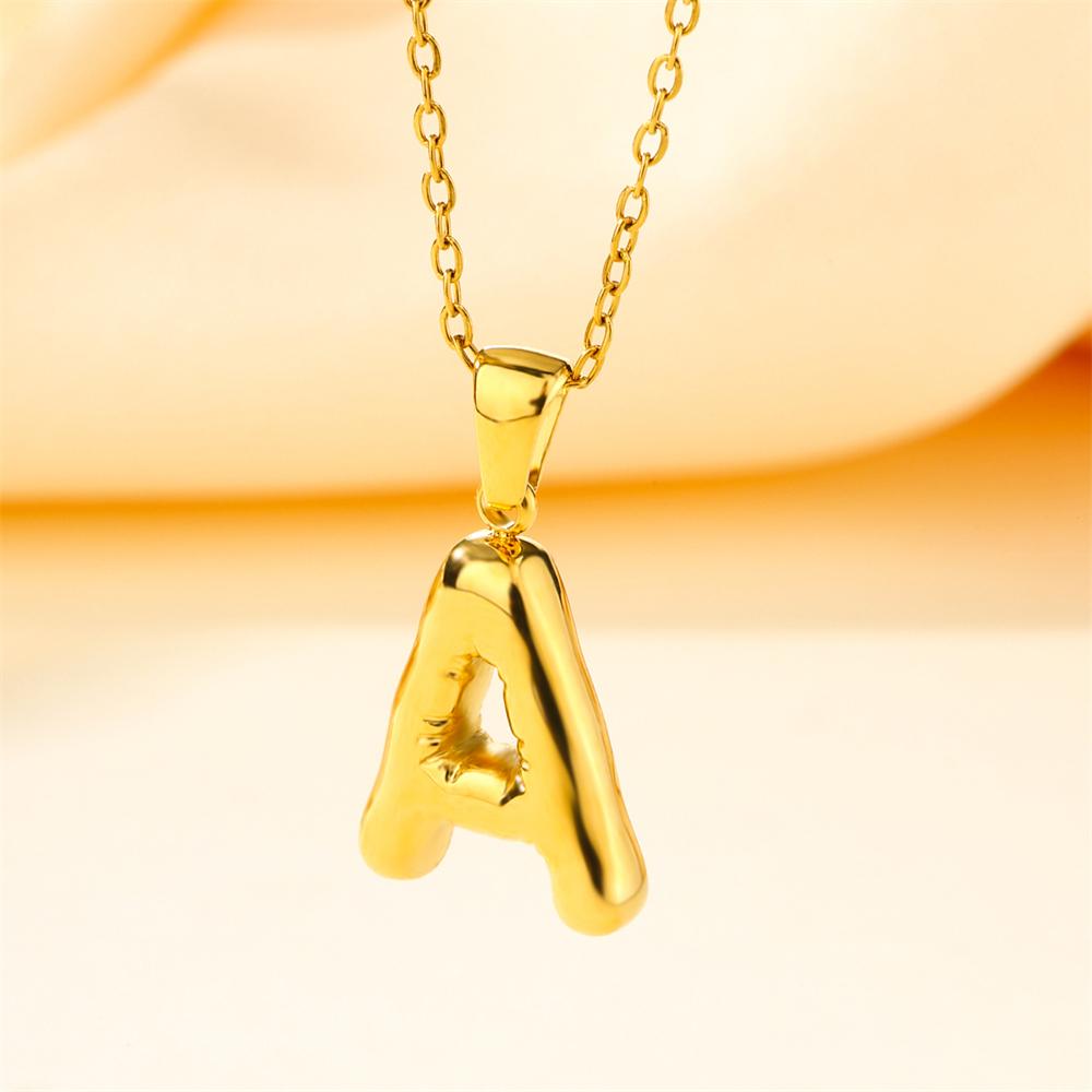 

Atoztide Bubble Initial Letter Pendant Necklace for Women Chunky Custom Puffy Alphabet Letter Name Drop Necklace Jewelry Gift 55cm