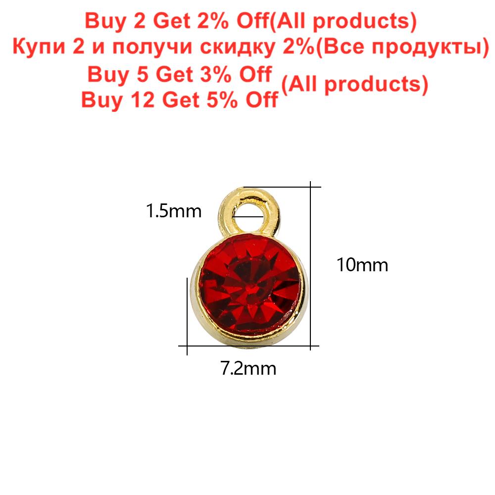 20Pcs/Lot Colorful Crystal Birthstone Charms for DIY Necklace Bracelet Earring Keychain Pendant Jeweley Making Accessories