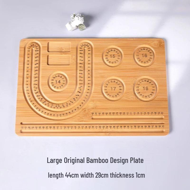 Beaded Bamboo Wooden Jewelry Tray for Bracelets and Necklaces