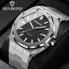 BINBOND Top Brand Business Men Quartz Watches Stainless Steel Calendar Waterproof Luxury Luminous Multifunctional Men Wristwatch
