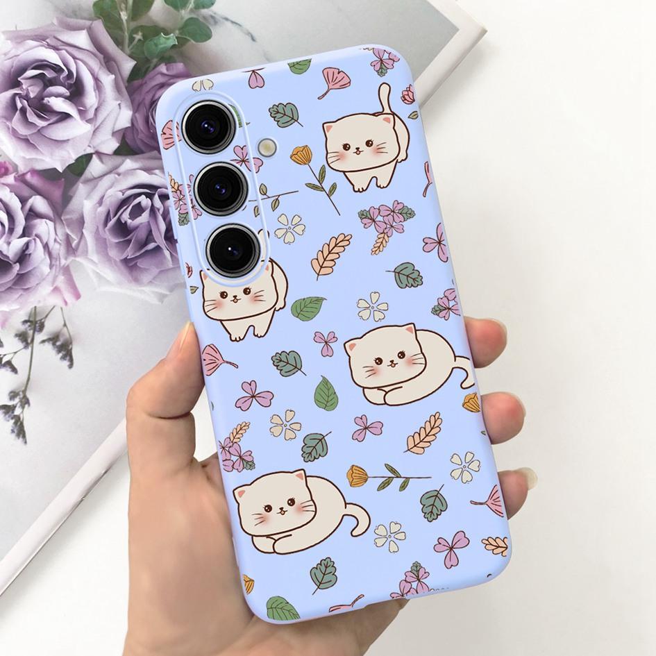 For Samsung Galaxy S24 Plus Case Lovely Yellow Duck Astronaut Matte Silicone Soft Cover For Samsung S 24 S24 Ultra S24+ 5G Funda