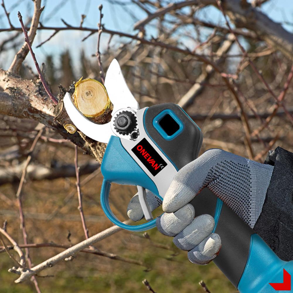 ONEVAN 30mm Brushless Electric Pruning Shear Cordless Scissor Tree Pruner Branch Cutter Garden Power Tool For Makita Battery Pin