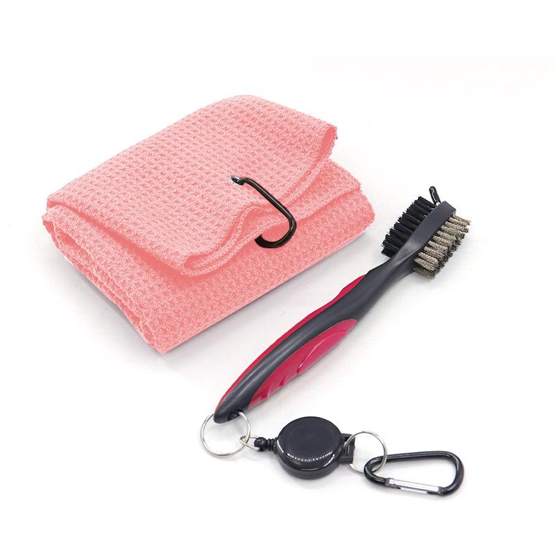 Golf Towel Set 3-Piece: Microfiber Waffle Weave with Pineapple Grid Design for Ball Cleaning