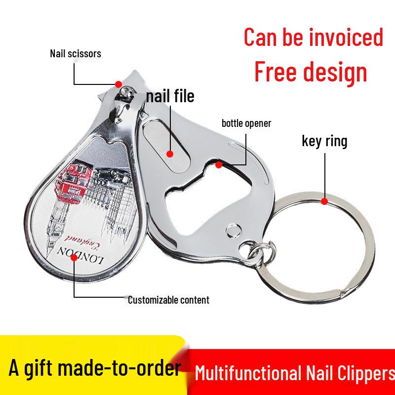 

Custom Engraved Nail Clippers with Bottle Opener and Logo Printing - 3-in-1 Promotional Tool No Customization