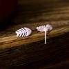 Bioceramic Heart Fishbone Mini Stud Earrings For Women Allergy Prevention Piercing Ear Hole Jewelry