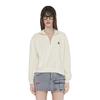 MLB Los Angeles Dodgers Solid Letter Logo Jacquard Long Sleeve High Neck Pullover Sweatshirt Women sweatshirt White 3FMTM2134-07CRD