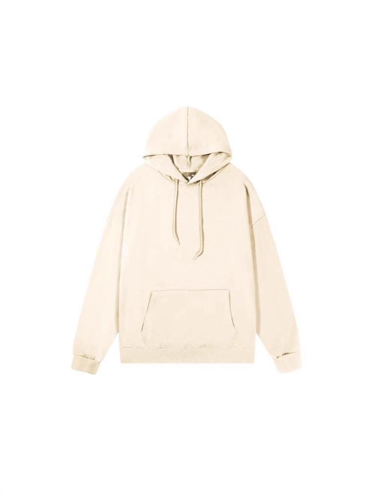 Euro Size Unisex Dropped Shoulder Twill Hooded Sweatshirt - Casual Versatile Style