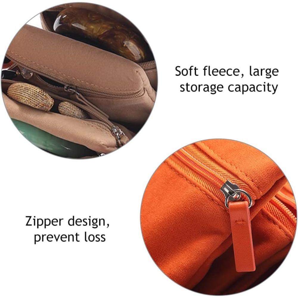 Foldable Travel Jewelry Storage Bag Multiple Compartments Necklace Organizer Clutch Bag  Ring Box