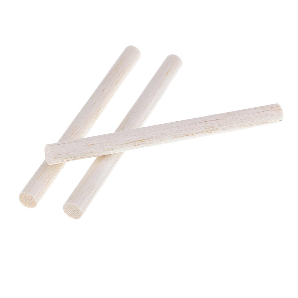 10 Pieces Balsa Wood Unfinished Round Stick Dowel Rod DIY Craft 150mm