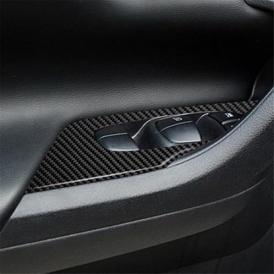 2Pcs Carbon Fiber Interior Front Door Control Cover Trim For Nissan Altima Sedan